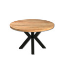 Table ronde Daria bois massif pied metal X