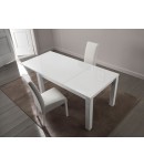 Table laquée blanche extensible