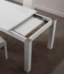 Table laquée blanche extensible